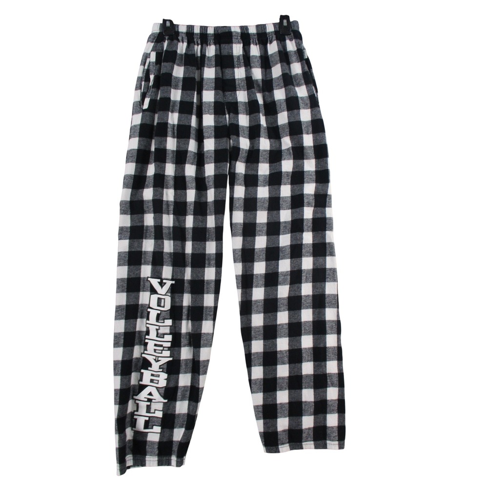 Boxercraft Volleyball Flannel Pajama Pants Black White Buffalo Plaid Womens S